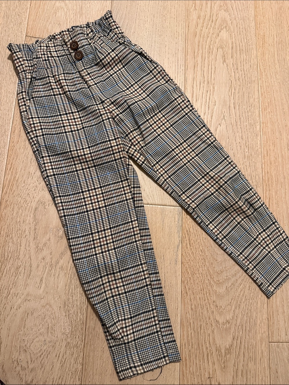 Reserved Plaid Trousers in Beige and Blue